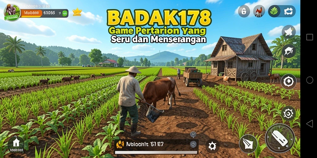 Gameplay menarik saat bertani di BADAK178 dengan ladang yang subur.