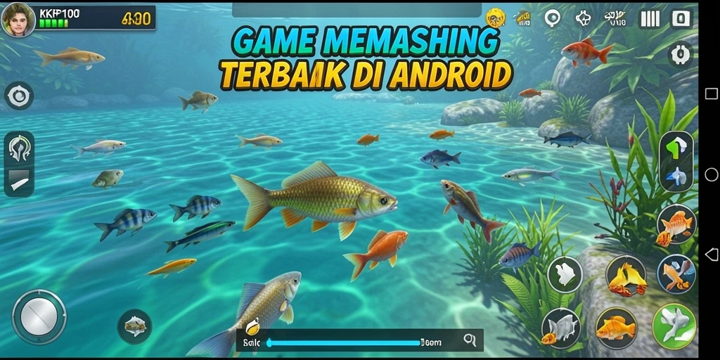Screenshot gameplay KPK100 menampilkan pengalaman memancing yang mendebarkan.