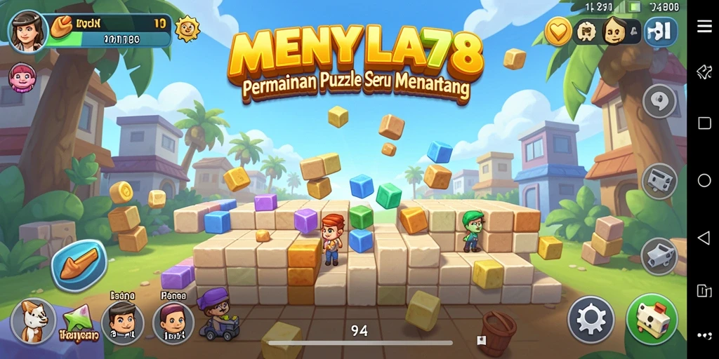 Skrin permainan MENYALA78 menunjukkan serangkaian teka-teki yang menantang.