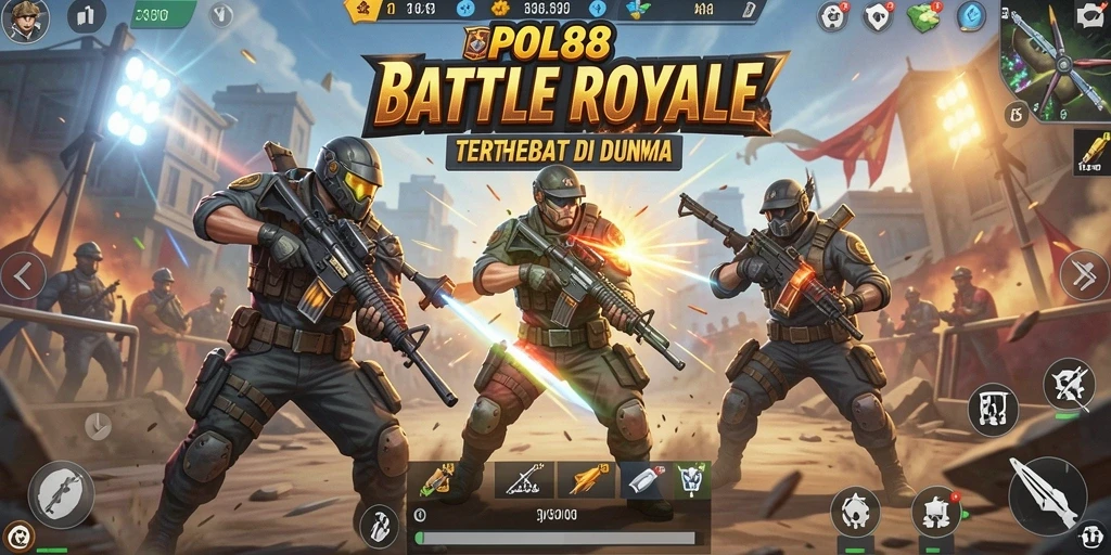 Tangkapan layar POL88 dengan aksi tempur di arena Battle Royale.