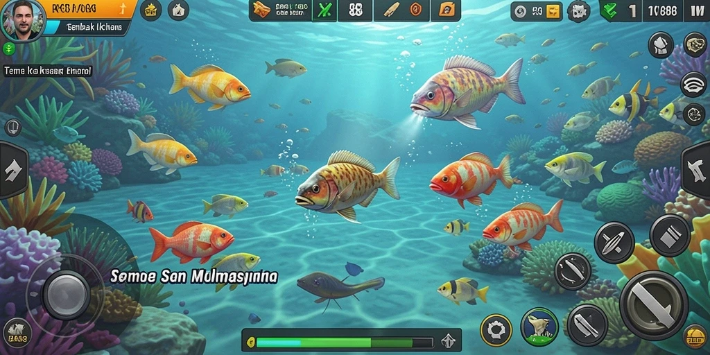 Screenshot gameplay RK88 yang menunjukkan keseruan menembak ikan.