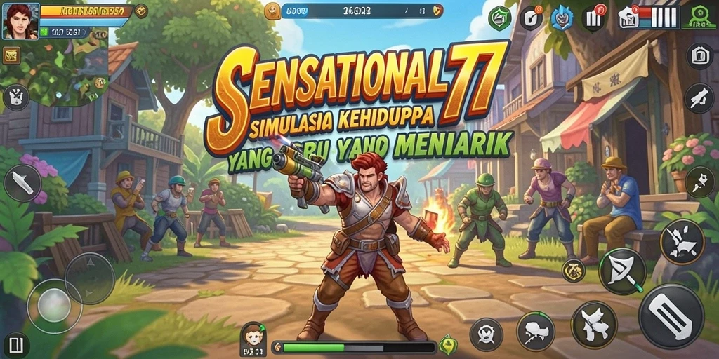 Screenshot menunjukkan karakter dalam gameplay SENSATIONAL77 yang menarik.